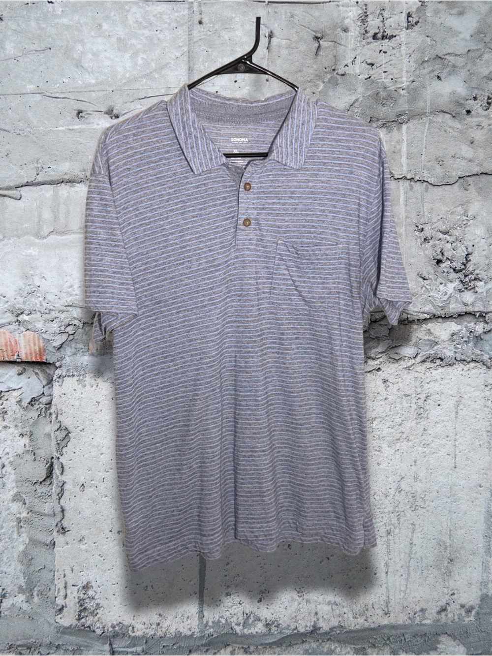 Sonoma Blue Striped Polo Shirt
